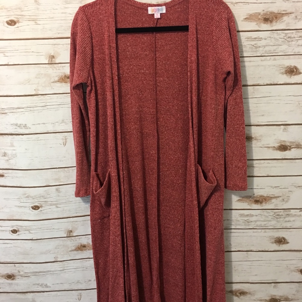 Pink duster sweater